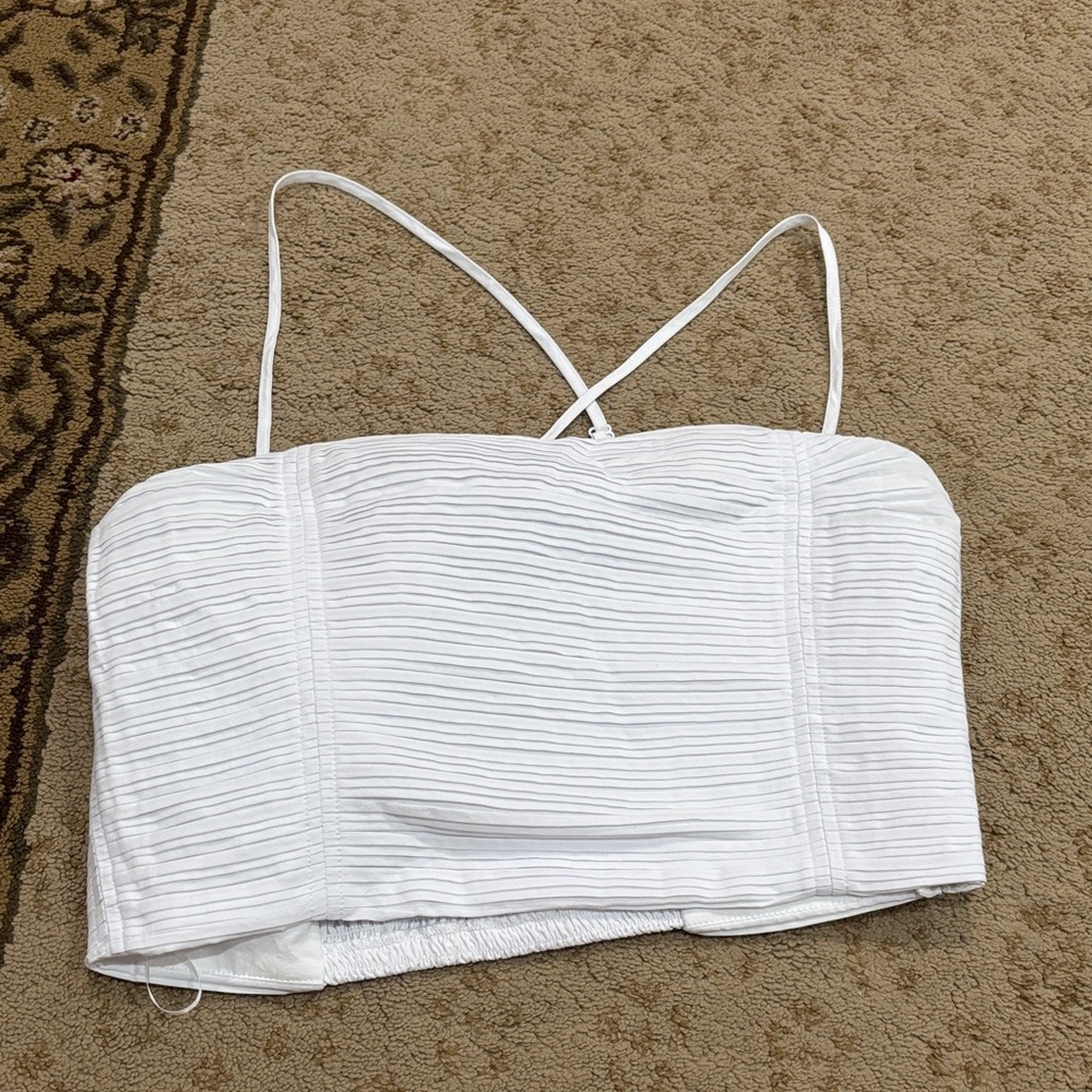 Madewell White Strappy Crop Top